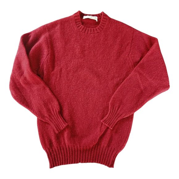 Vtg Braemar 100% Scottish New Wool Sweater Red Crewneck Womans M (38) - Picture 1 of 8
